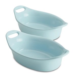2-Piece 12-Ounce Oval Ceramic Au Gratin Set